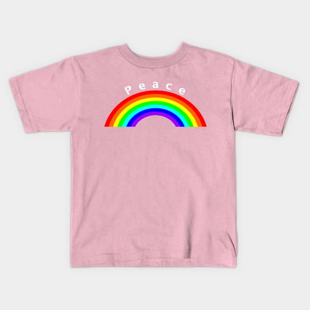 Peace and Rainbows Kids T-Shirt by ellenhenryart